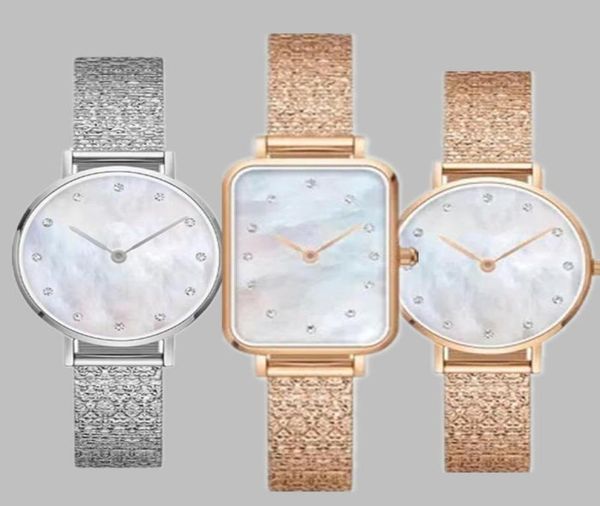 

designer ladies 3amt dw waterproof diamonds wristwatch 3a gold quartz watch 28 mm 32mm buckle small round drill 316 fine steel spo7085649, Slivery;golden