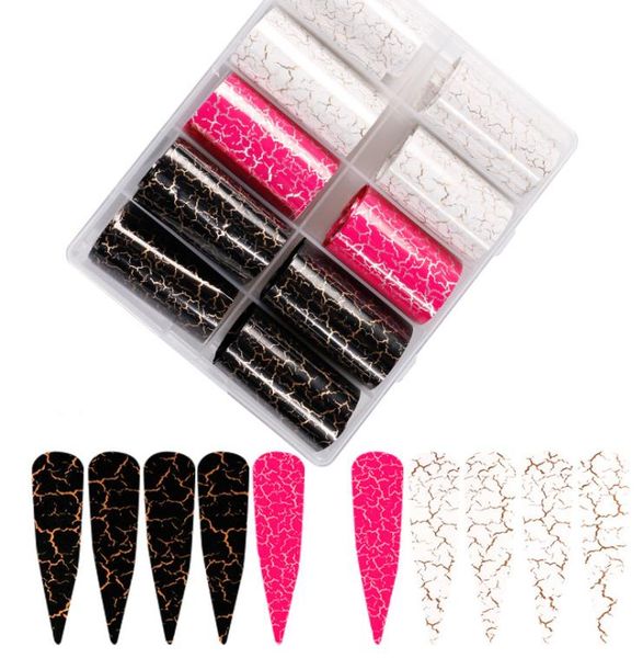 

marble foils nail 10pcsset transfer sticker kit flower adhesive paper wraps nail art diy tips slider papers decoration2619640, Black