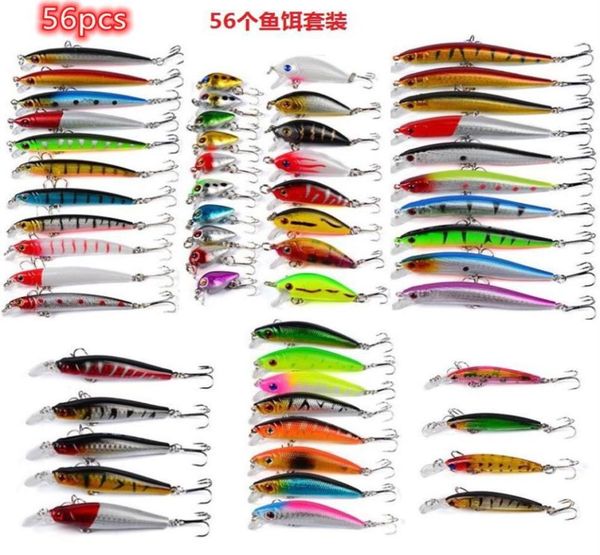 

fishing lure one set56 pcs fishing hard bait mini minnow floating swing crankbait crazy wobblers artificial bionic crank lures317i5496473