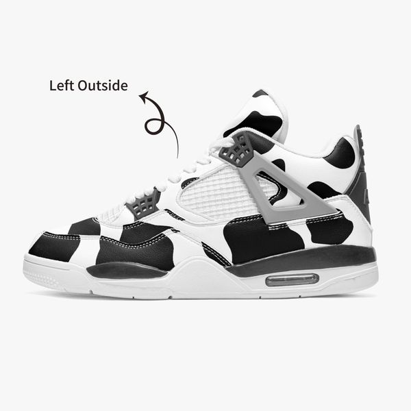 

new diy custom basketball shoes mens and womens black and white cow skin trainers outdoor sports 36-46