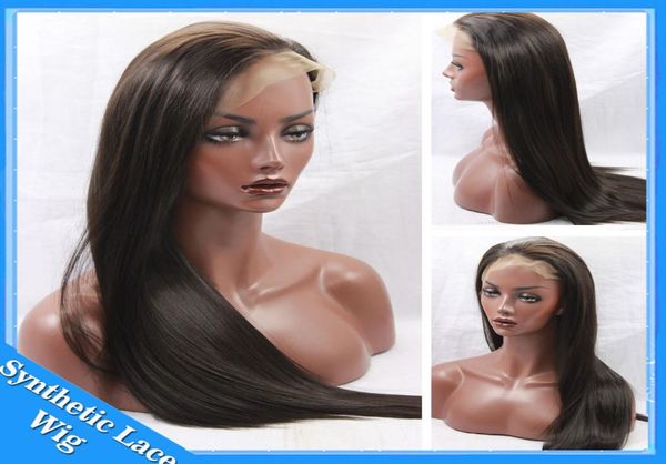 

synthetic lace front wig silky straight black hair long synthetic swiss lace wigs heat resistant glueless brazilian hair natural w5108982