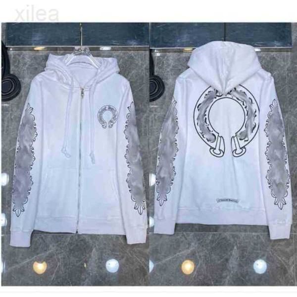 

fashion luxury men's jackets designer zipper sweatshirts heart horseshoe cross print brand ch hoodies women chromes coat casual pullove, Black