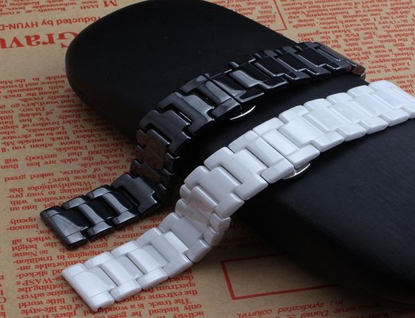 

14mm 16mm 18mm 20mm 22mm black white ceramic watcbands strap belt bracelet band for fashion diamond watches lady039s8911058, Black;brown