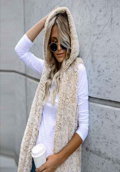 

women039s winter warm hooded waistcoat vest outwear casual coat faux fur zip up sherpa jacket chaleco mujer1060847, Black;white