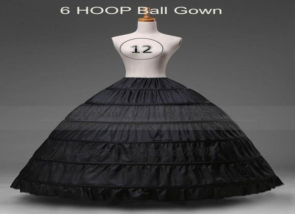 

high quanlity 6 hoops black petticoats for ball gown wedding dresses bridal bustles crinolines 7026246, White