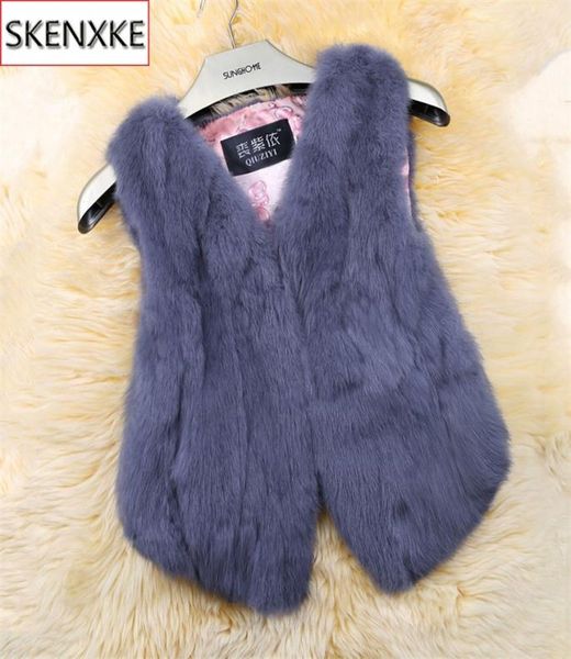 

2019 new style women real genuine rabbit fur vest fashion 100 real rabbit fur gilet lady real rabbit fur short sleeveless coat cj2666919, Black