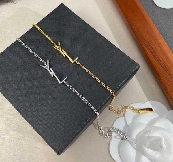

original designer girls' women letter bracelets elegant love 18k gold bangles y charm bracelet fashion jewelry lady party, Black