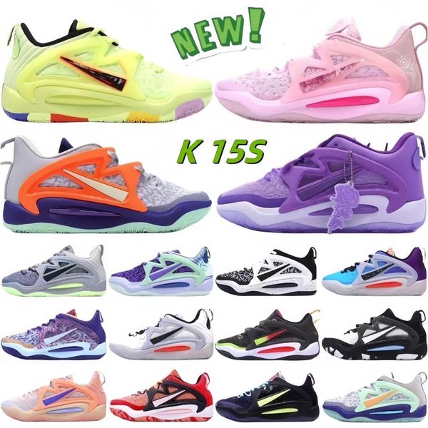 

kd 15 men basketball shoes kd15 designer trainers charles doutit nightmares aimbot b.a.d brooklyn aunt pearl mens outdoor sneakers size 40-4, Black