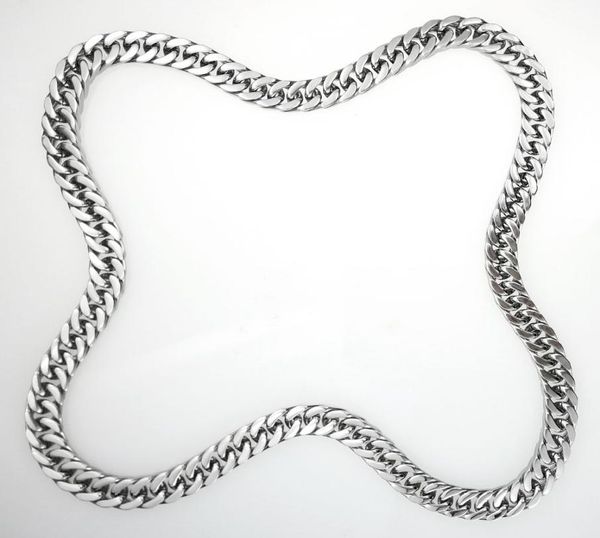 

onepiece no buckle silver tone stainless steel mens polished chain necklace5221348