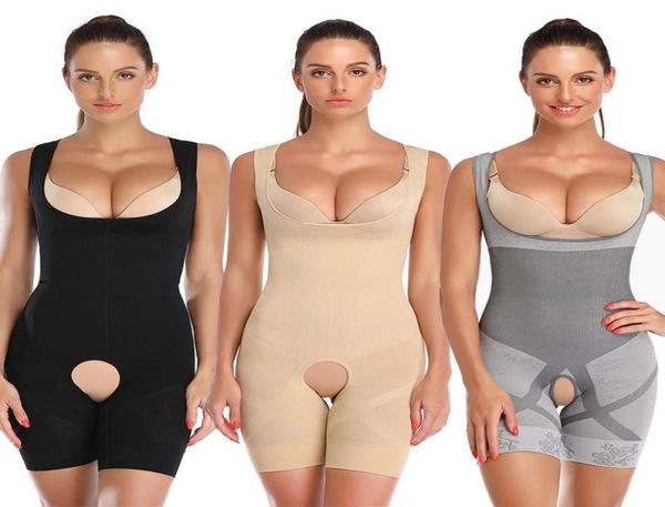

women039s shapers shapewear women full body shaper slimming bodysuit open crotch corset waist trainer shaping underwear postpar4197309, Black;white