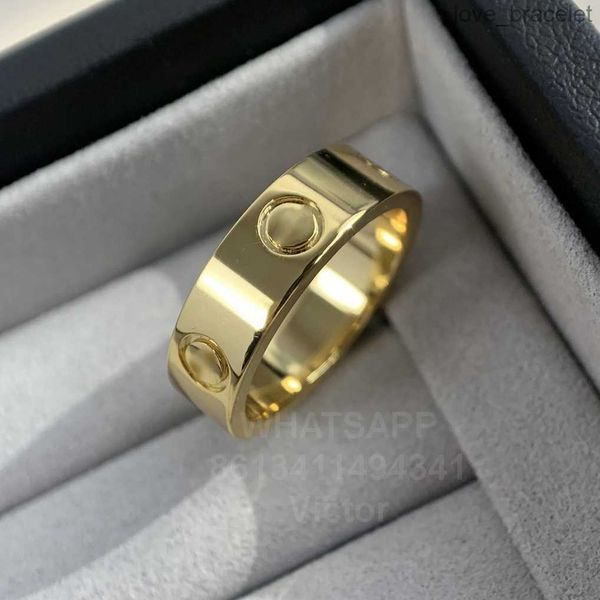 

love ring 5.5mm gold plated 18k t0p quality for woman designer couple ring size 6789 for man highest counter quality luxury jewelry gift for, Silver