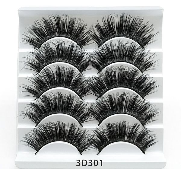 

3d mink lashes bulk faux thick natural eyelashes makeup handmade full strip false eyelashes 5 pairs1946059