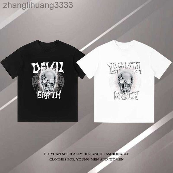 

designer2023 summer new short sleeve t-shirt men's trend loose half sleeve men's t-shirt men's american street top, White;black