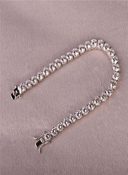 

3mm 4mm mens double a cubic zirconia tennis bracelet chain hip hop jewelry iced out finish 1 row sliver gold cz bracelet link7170010, Golden;silver