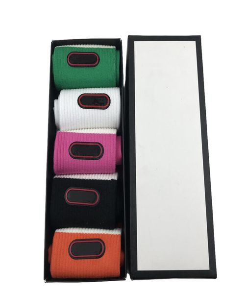 

2021 fashion designers womens socks five pair luxe sports winter mesh letter printed sock with box rfhfgzh1097093, Black