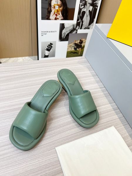 

sandals women designer slippers suede leather slide blue green canvas beige sable luxury slipper casual womens summer luxury beach 0702, Black