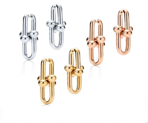 

designer women039s stud new fashion brand earrings accessories s925 gold and silver rose gold u button earrings g2208055297999, Golden;silver