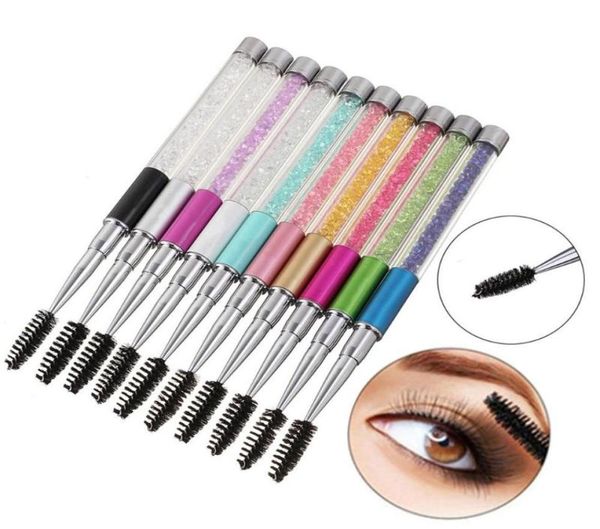 

makeup brushes extension grafting tools lash curling rhinestone handle eyelash spiral wands eyebrow comb mascara applicator1367180