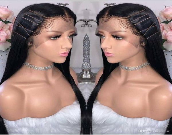 

413 lace closure human hair wigs for black woman 150 density lace wigs peruvian straight nonremy hair 2764587