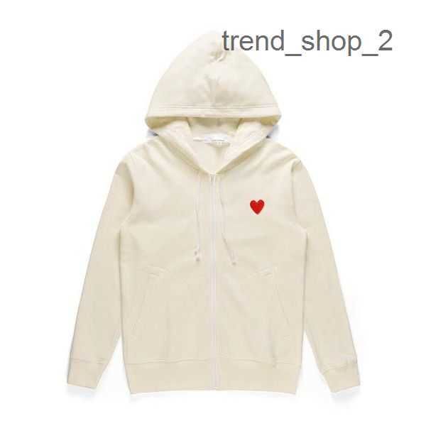 

2023 men's hoodies sweatshirts zipper hooded play sweatshirt commes hoodie cardigan des small red heart hoodie garcons standard and fle, Black