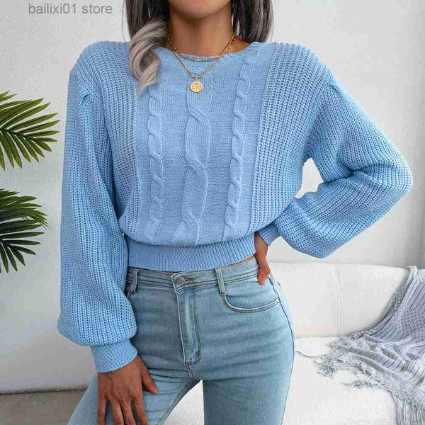 

women's sweaters ficusrong women autumn winter casual twist balloon sleeve nipped waist knit sweater for ladies fashion all match chic, White;black