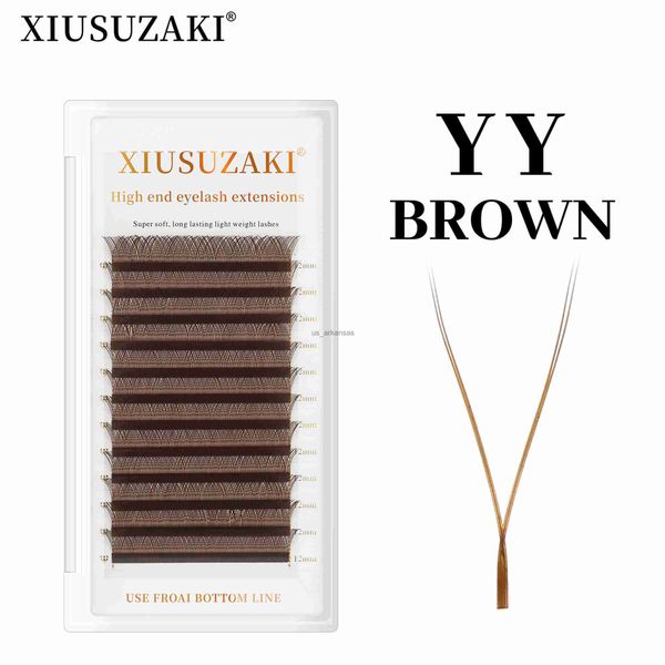 

false eyelashes xiusuzaki brown yy shape triple tips hand wovenpremium soft light natural eyelashes extensionsupplies hkd230817