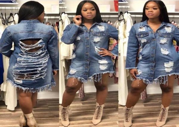 

destroyed boyfriend denim jacket ladies lapel fall jackets women ripped casual womens jackets and coats feminina jeans jacket198288358942, Black;brown