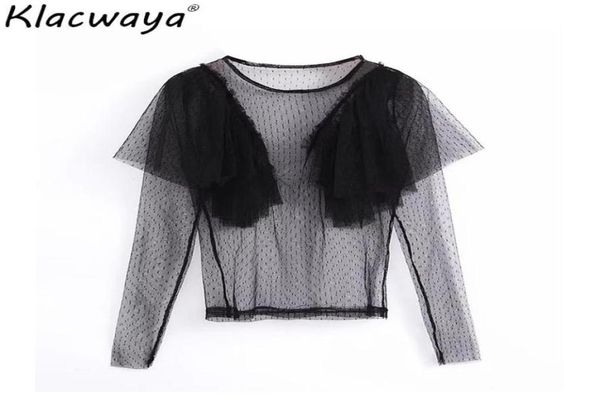 

women black transparent organza blouse shirts 2021 summer beach fashion ladies elegant sun shirt parties girls chic femme wom5932363, White