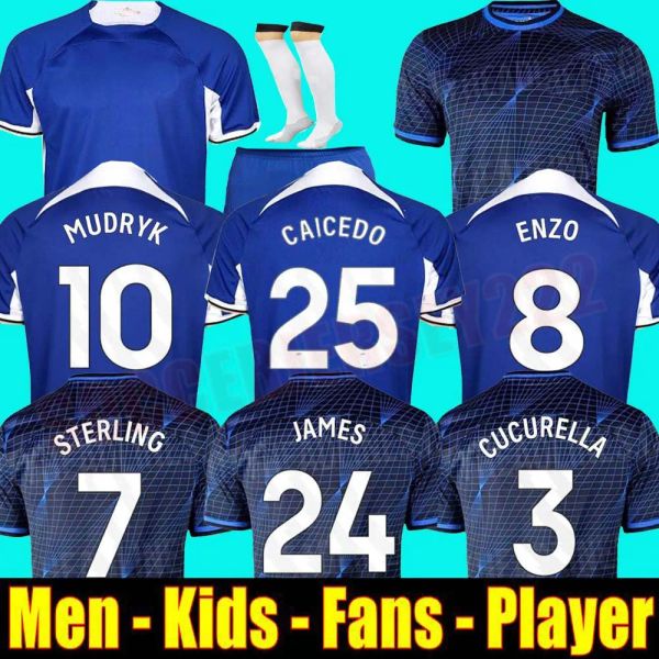 

23 24 enzo cfc nkunku soccer jerseys collection mudryk gallagher sterling jersey 2023 2024 fofana black out football shirt cucurella mash up, Black;yellow