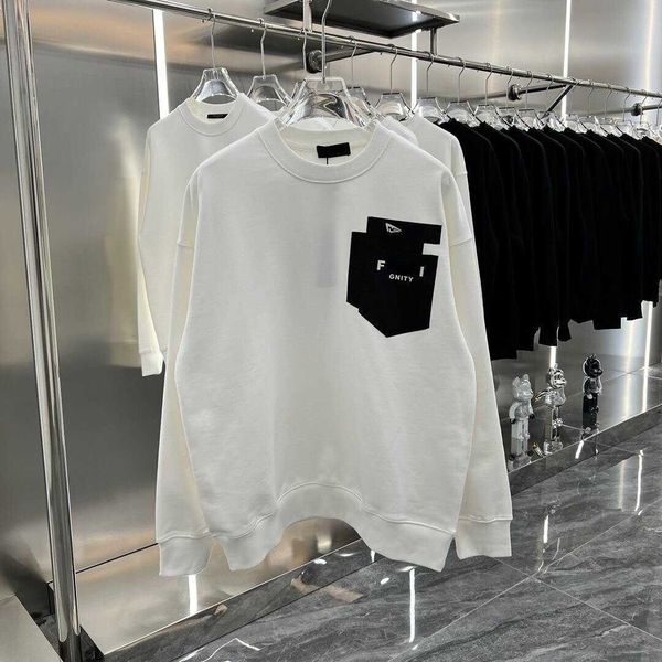 

oversize sweatshirt men women sweater designer sweater double f pockets long sleeved tshirt round neck hoodie casual pullover jacket, Black