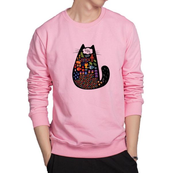 

fat cat colorful hoodie men creative design personality sweatshirt harajuku anime hoodie original brand japanese streetwear5213873, Black