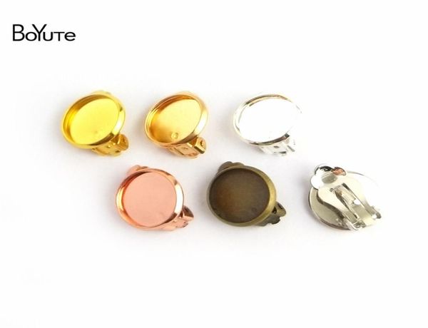 

boyute 50pcs 7 colors plated no pierced ear clip earrings blanks 1012141618mm cabochon base diy jewelry accessories2883118, Slivery;crystal