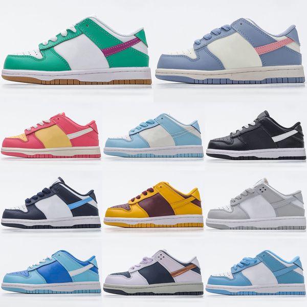 

designer 2023 kids shoes casual chunky dunks low panda black white youth big kid shoes grey fog unc children baby walking toddler sports run