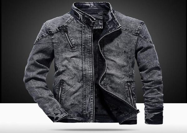 

men039s jackets cotton denim jacket men stand collar zipper slim fit vintage hip hop streetwear coat korean style casaco mascul5506710, Black;brown