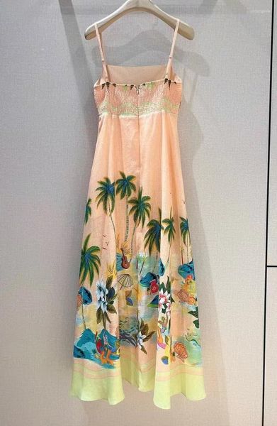 

casual dresses long dress 2023 summer style women spaghetti strap tropical prints sleeveless beach maxi orange xl, Black;gray