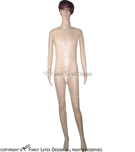 

transparent latex catsuit costumes with zip at back to crotch rubber bodysuit zentai plus size 00065235294, Black