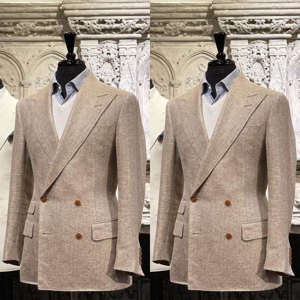 

2023 latest casual men suits blazer for wedding double breasted groom wear evening party prom tuxedo jacket customize only coat, Black;gray