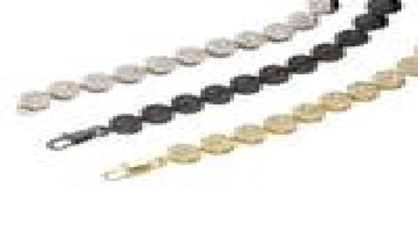 

fashionhip hop iced out chains necklaces gold black silver luxury designer gold chains tennis chain necklace mens diamond jewelry8431176