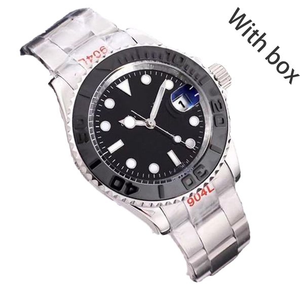 

men watch designer watches yacht 41mm automatic male leather 904l stainless steel sapphire with box business luxury montre blue dial waterpr, Slivery;brown