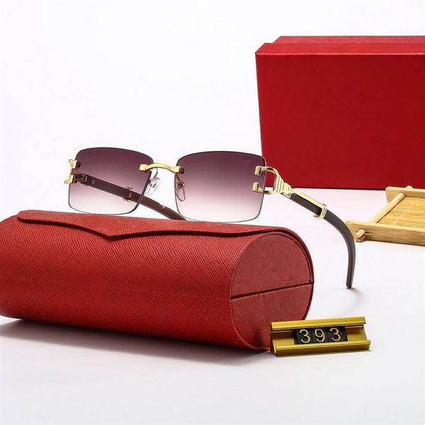 

red fashion sport sunglasses for men buffalo horn glasses men women rimless sun glasses silver gold metal frame eyewear2702, White;black