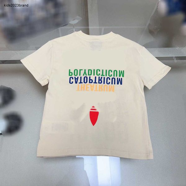 

kids short sleeve colorful logo printing baby t-shirt child tees size 100-160 cm summer breathable round neck t shirt june27, Blue