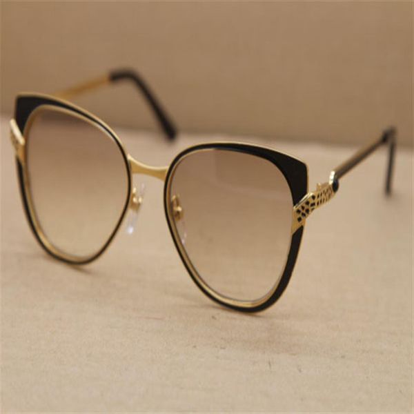 

whole 6338248 new womens sunglasses cat eye lenses men glasses driving glasses c decoration gold frame size5217b, White;black