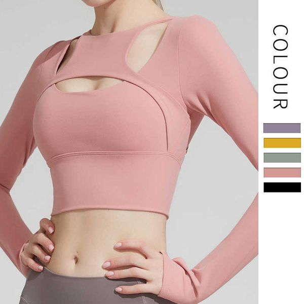 

lulu shirt yoga women sports long sleeve crop running jacket gym fitness clothes splicing women workout sportswear