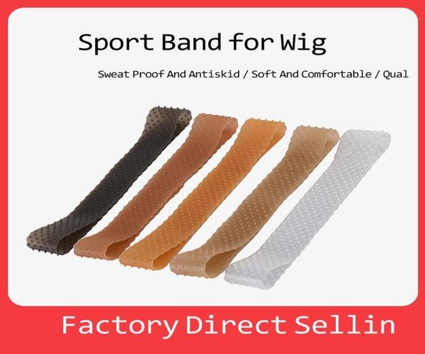

non slip wig gripper silicone grip head band rop shaped sport elastic hair wrap headband clear sports hairband skin black c6914605, Slivery;white