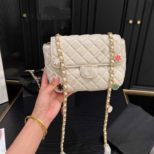 

xiaoxiangfeng hanging decoration enamel jewelry chain square fat person single shoulder crossbody bag genuine leather versatile women's