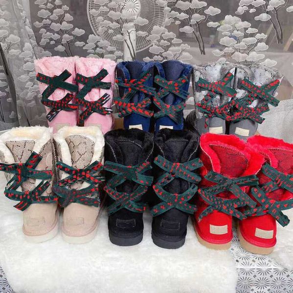 

boots wgg women's bailey bow tall boots womens boot suede shearling wool fur lined snow booties leather satin platform winter shoes dro, Black