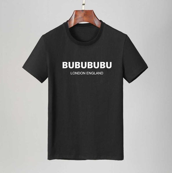 

famous mens burberrry burbrery t shirt letter print round neck short sleeve black white fashion men women tees, White;black