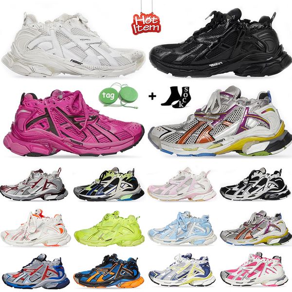 

designers casual shoes paris runner 7.0 women men transmit sense retro trainers black white pink blue burgundy deconstruction sneakers jqdu