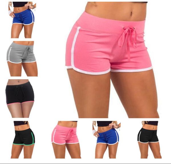 

summer women casual shorts womens sports yoga cotton shorts 7 colors leisure jogging drawstring shorts lc4627119545, White;black