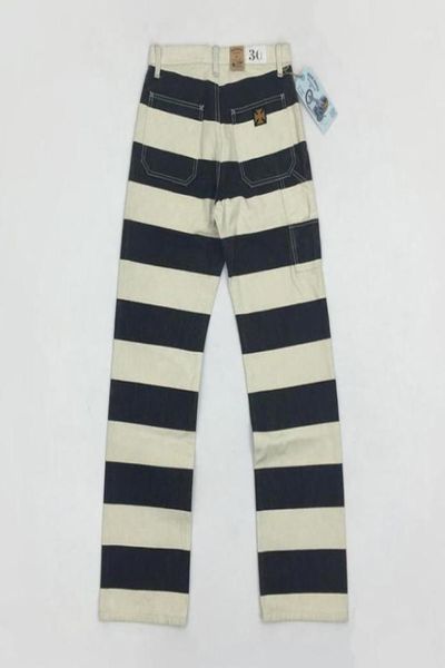 

16oz bob dong prison pants multipockets motorcycle black white striped trousers men039s2863056